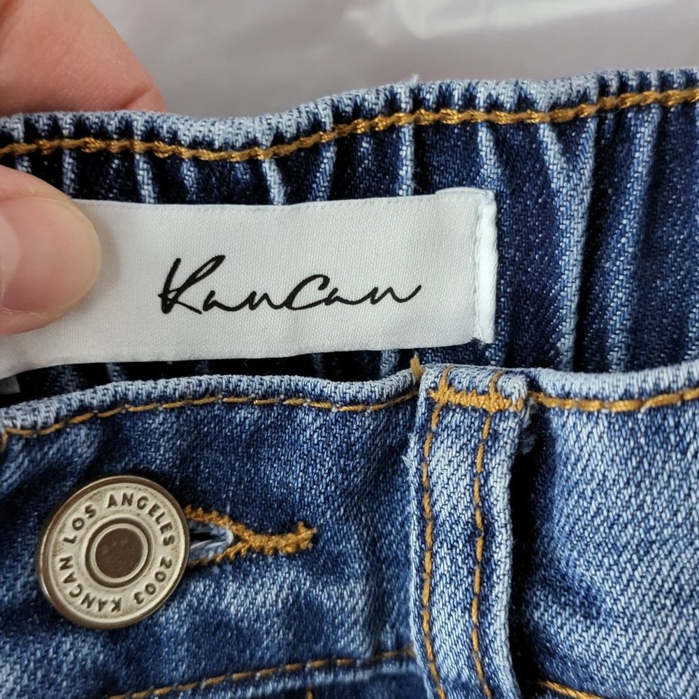 Kancan Women's Raw Hem Whiskered Distressed Denim Blue Jeans‎ Size 1/24 - Picture 10 of 14